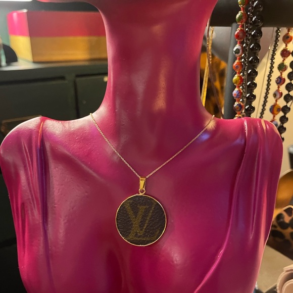 Louis Vuitton Jewelry Upcycled Lv Pendant Necklace With Monogram